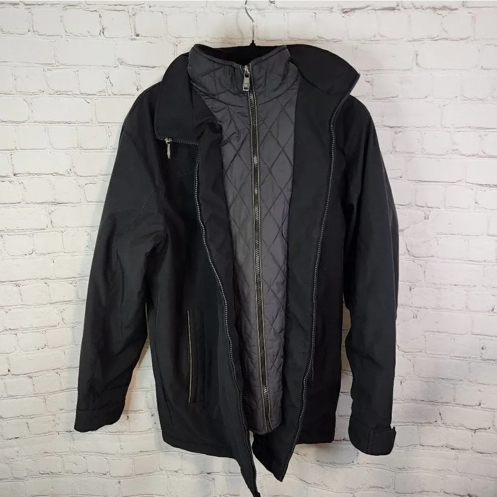 Men's Weatherproof double layered zip-up coat, size Medium